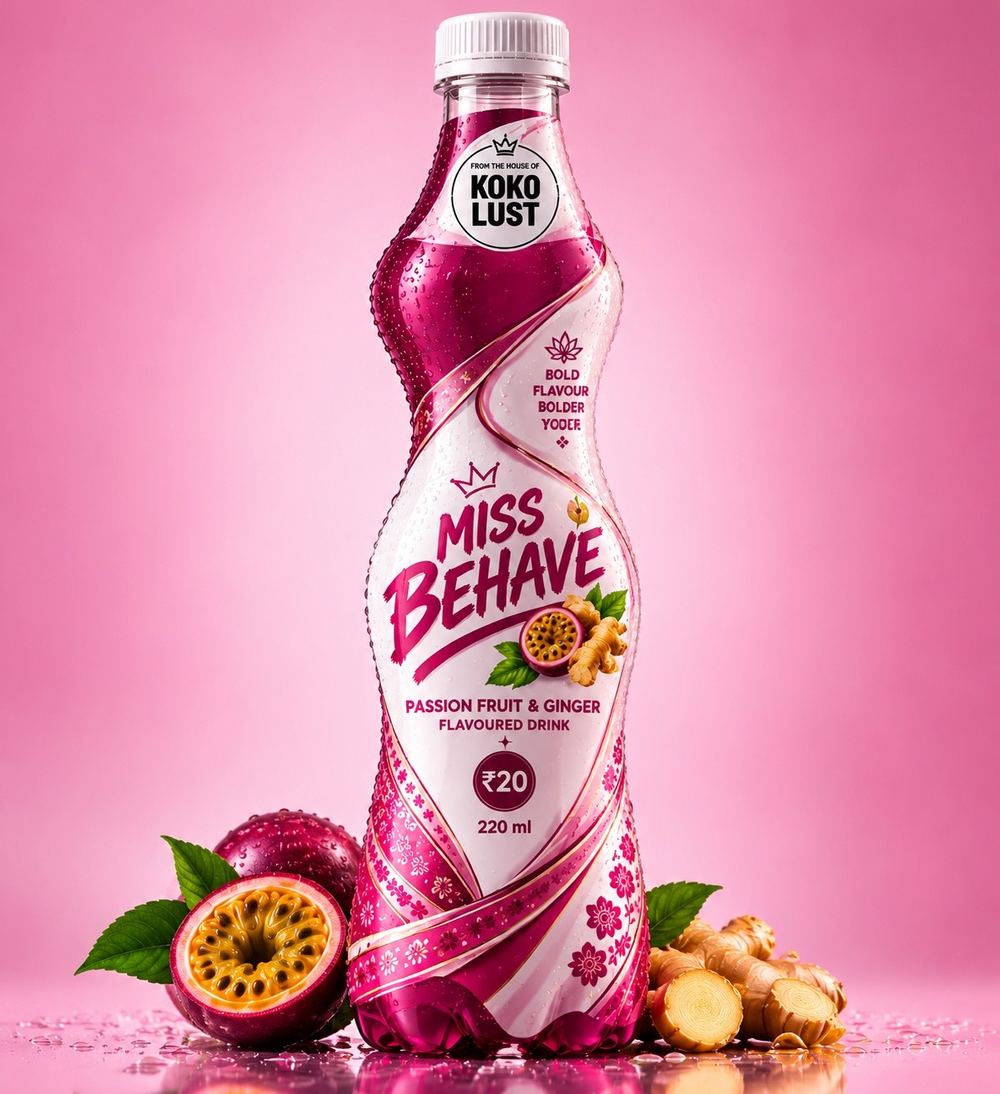 Miss Behave passion fruit and ginger bottle